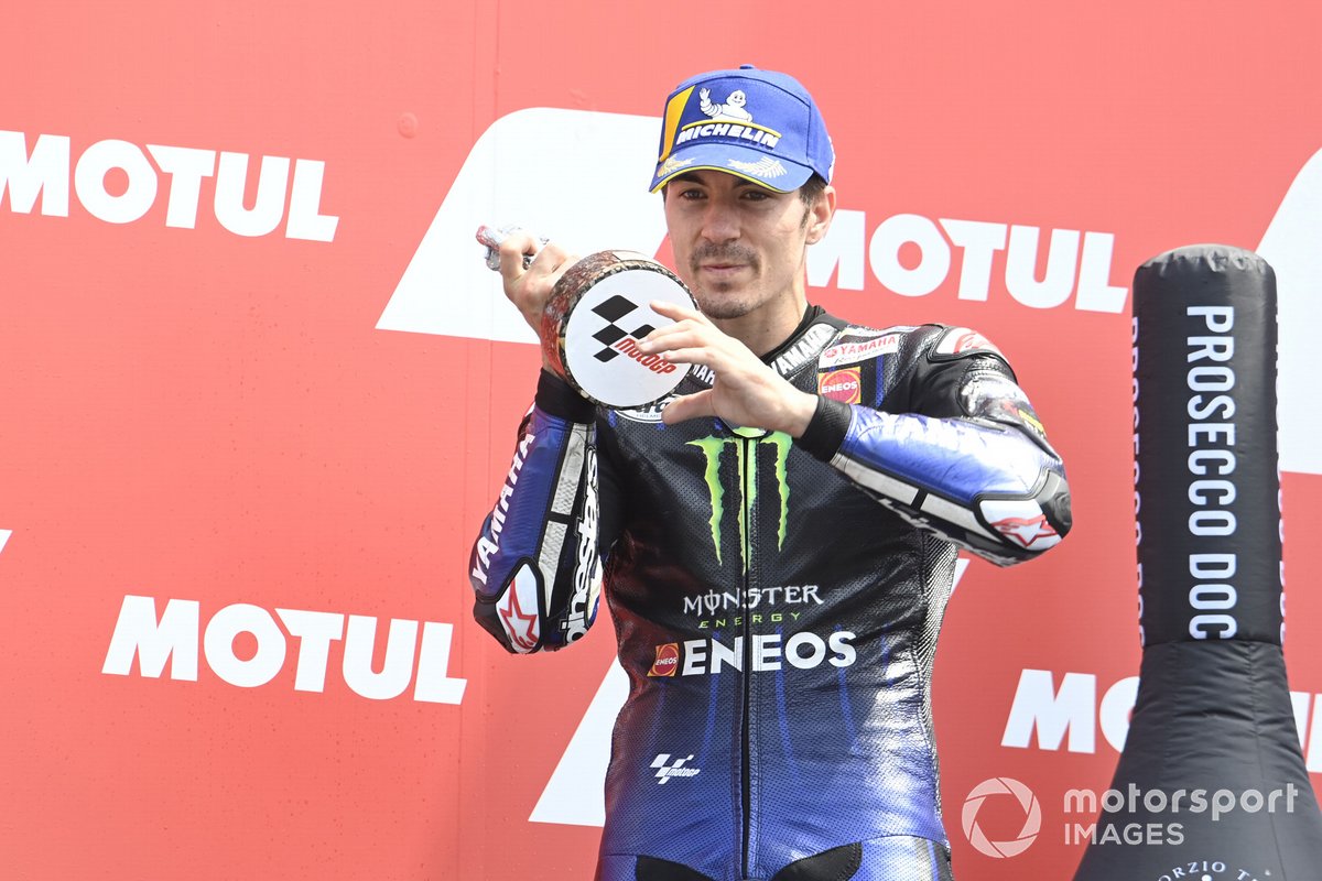 Podio: segundo lugar Maverick Viñales, Yamaha Factory Racing