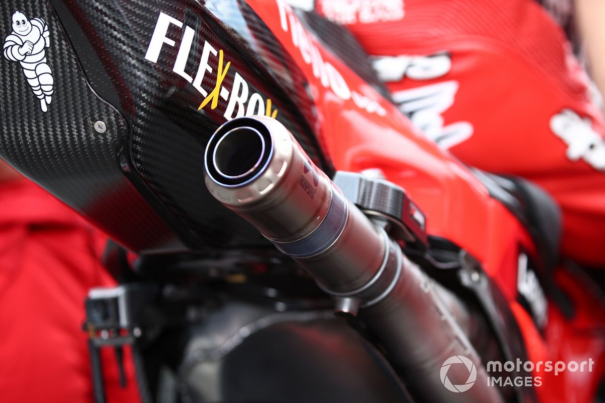 Dettaglio della moto del Ducati Team, MotoGP