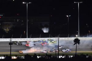 Big crash: Ty Dillon, Joe Gibbs Racing, Toyota Supra Bass Pro Shops, Daniel Hemric, Joe Gibbs Racing, Toyota Supra Poppy Bank, Josh Berry, JR Motorsports, Chevrolet Camaro FilterTime, Justin Allgaier, JR Motorsports, Chevrolet Camaro BRANDT