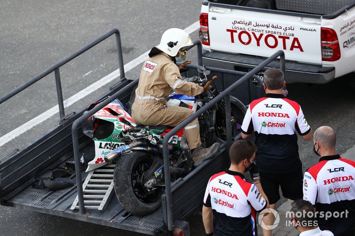 Moto chocada de Alex Márquez, Team LCR Honda