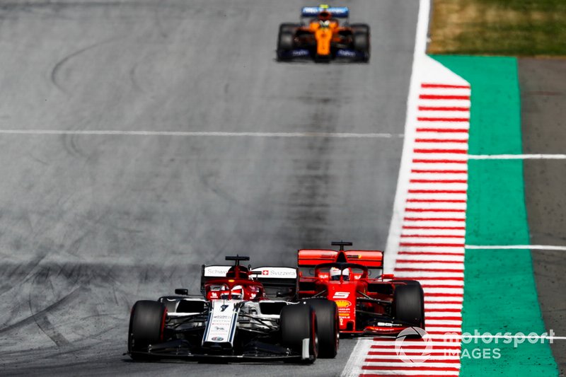 Kimi Raikkonen, Alfa Romeo Racing C38, Sebastian Vettel, Ferrari SF90, Lando Norris, McLaren MCL34