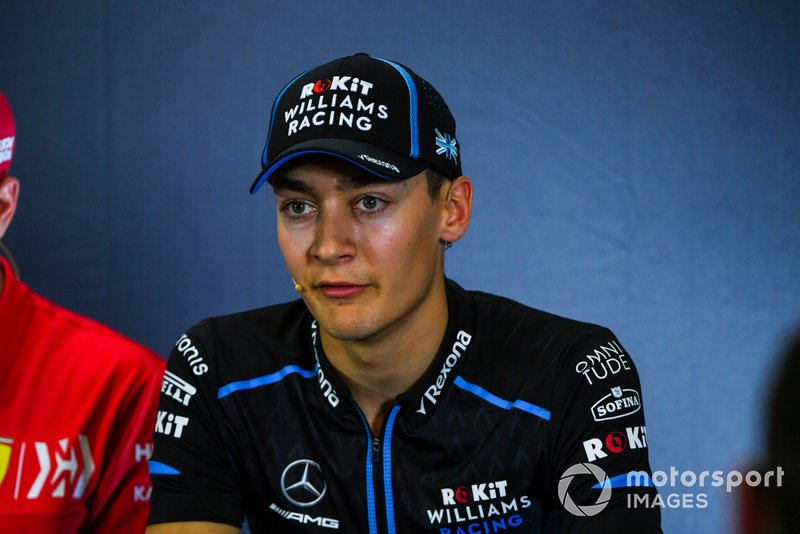 George Russell, Williams Racing durant la conférence de presse