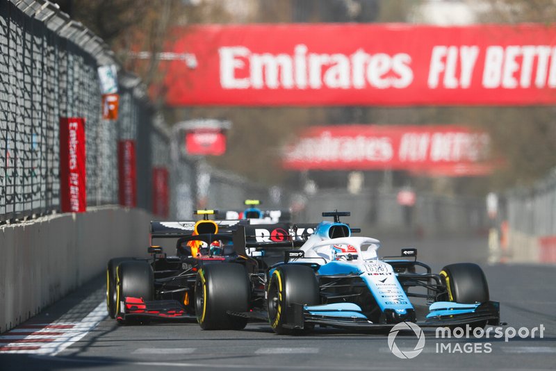 George Russell, Williams Racing FW42, Pierre Gasly, Red Bull Racing RB15