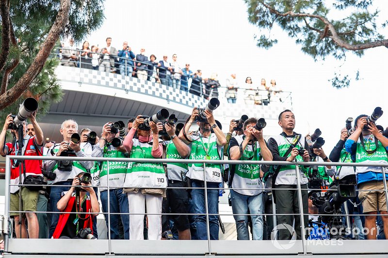 Photographers capture the podium celebrations