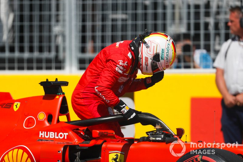 Pole man Sebastian Vettel, Ferrari, after Qualifying