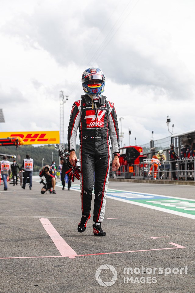 Ромен Грожан, Haas F1, на пит-лейне