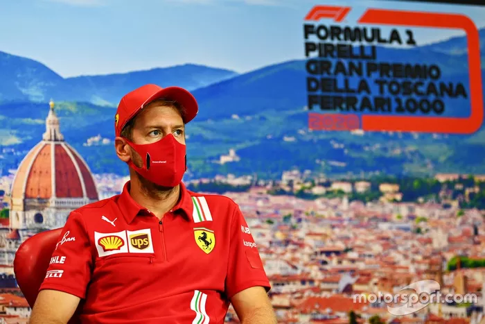Sebastian Vettel, Ferrari en la conferencia de prensa