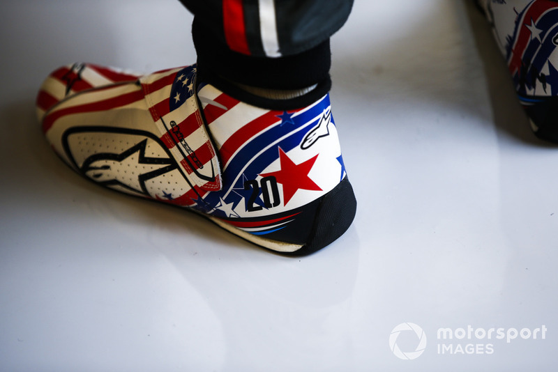 Botas temáticas especiales de Estados Unidos para Kevin Magnussen, Haas F1 Team