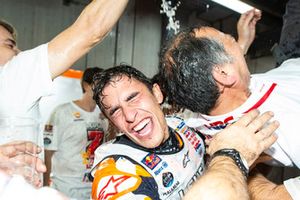 Champion Marc Marquez, Repsol Honda Team celebrates with his team