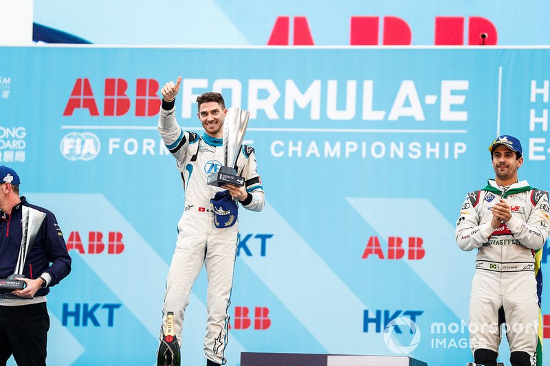Edoardo Mortara, Venturi Formula E celebra su segundo puesto.
