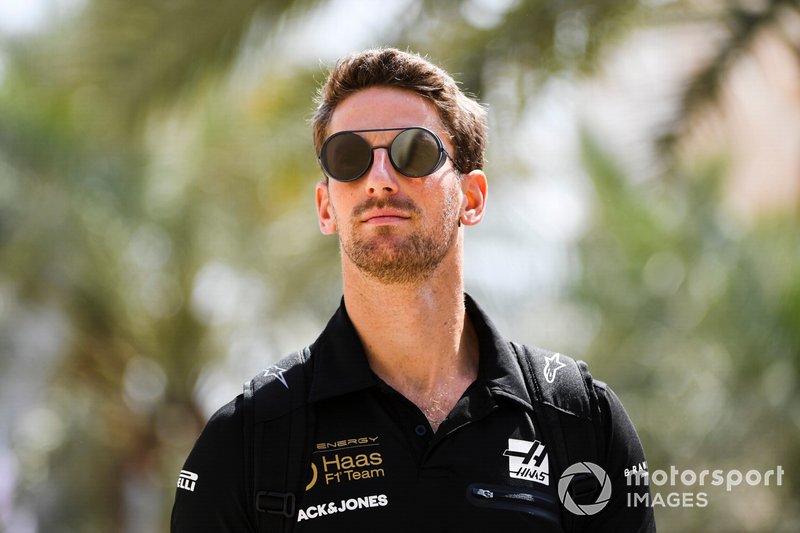 Romain Grosjean, Haas F1, arriva nel paddock
