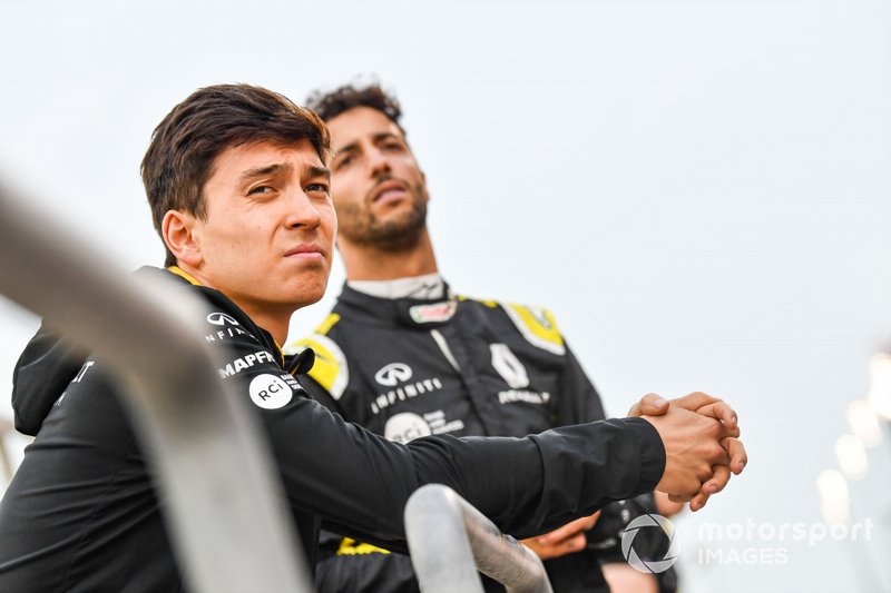 Jack Aitken, Renault F1 Team, and Daniel Ricciardo, Renault F1 Team