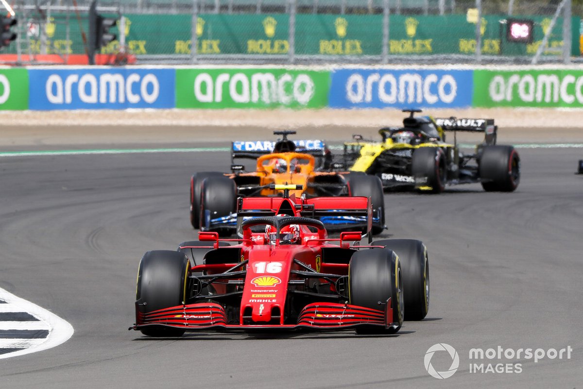 Charles Leclerc, Ferrari SF1000, Carlos Sainz Jr., McLaren MCL35, Daniel Ricciardo, Renault F1 Team R.S.20