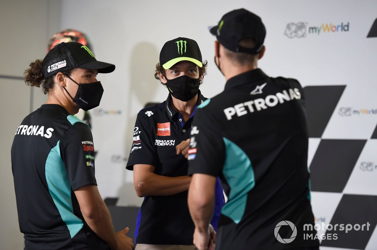 Franco Morbidelli, Petronas Yamaha SRT, Valentino Rossi, Yamaha Factory Racing, Fabio Quartararo, Petronas Yamaha SRT