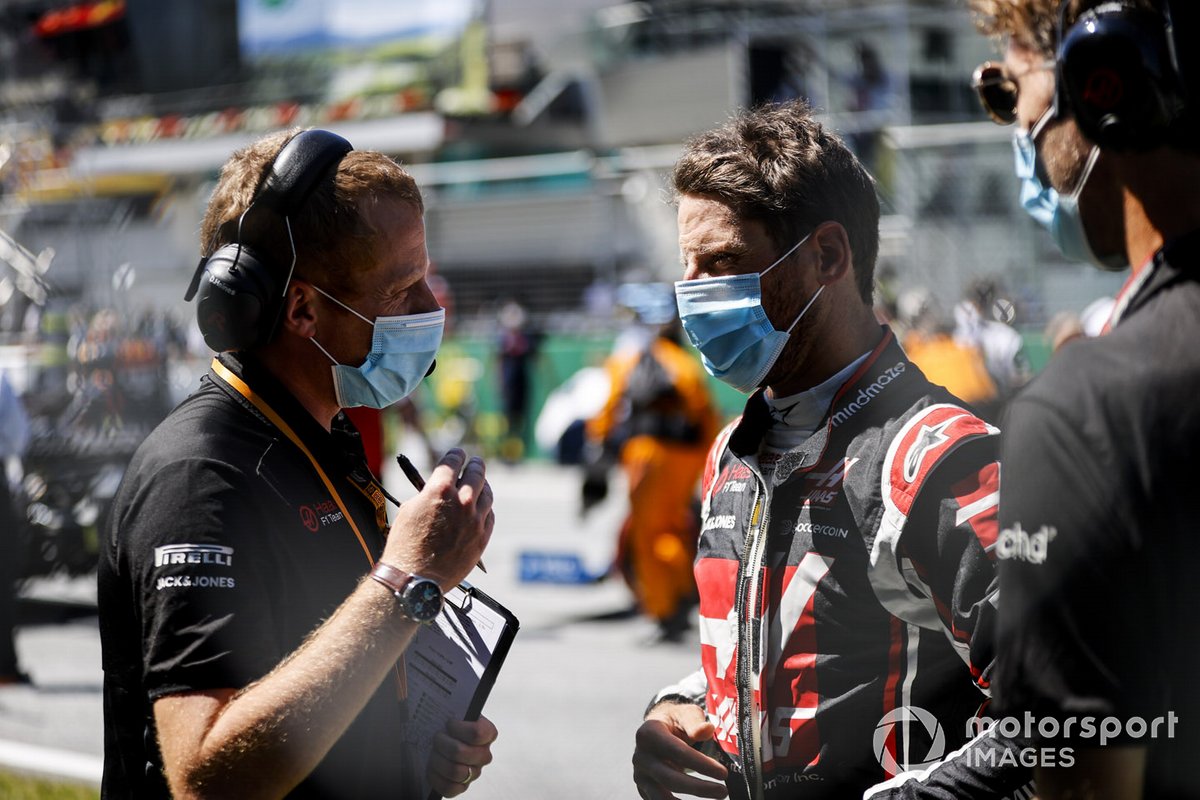 Romain Grosjean, Haas F1, on the grid