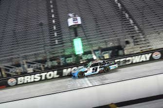 Noah Gragson, JR Motorsports, Chevrolet Camaro crossing the finish line