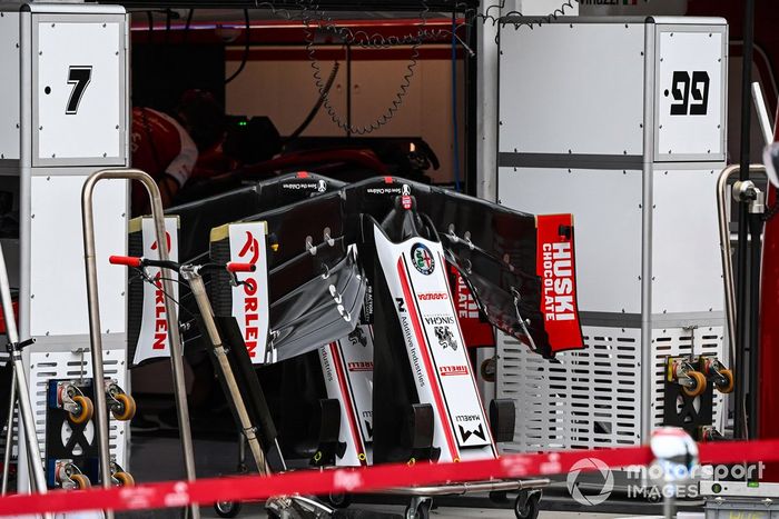 Detalle del alerón delantero del Alfa Romeo Racing C39