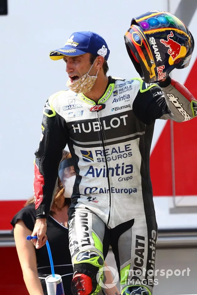 Podio_ tercer lugar Johann Zarco, Avintia Racing