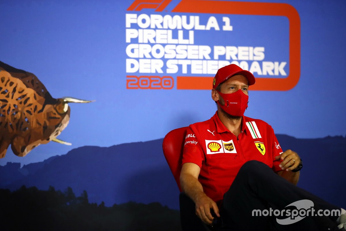 Sebastian Vettel, Ferrari en la conferencia de prensa