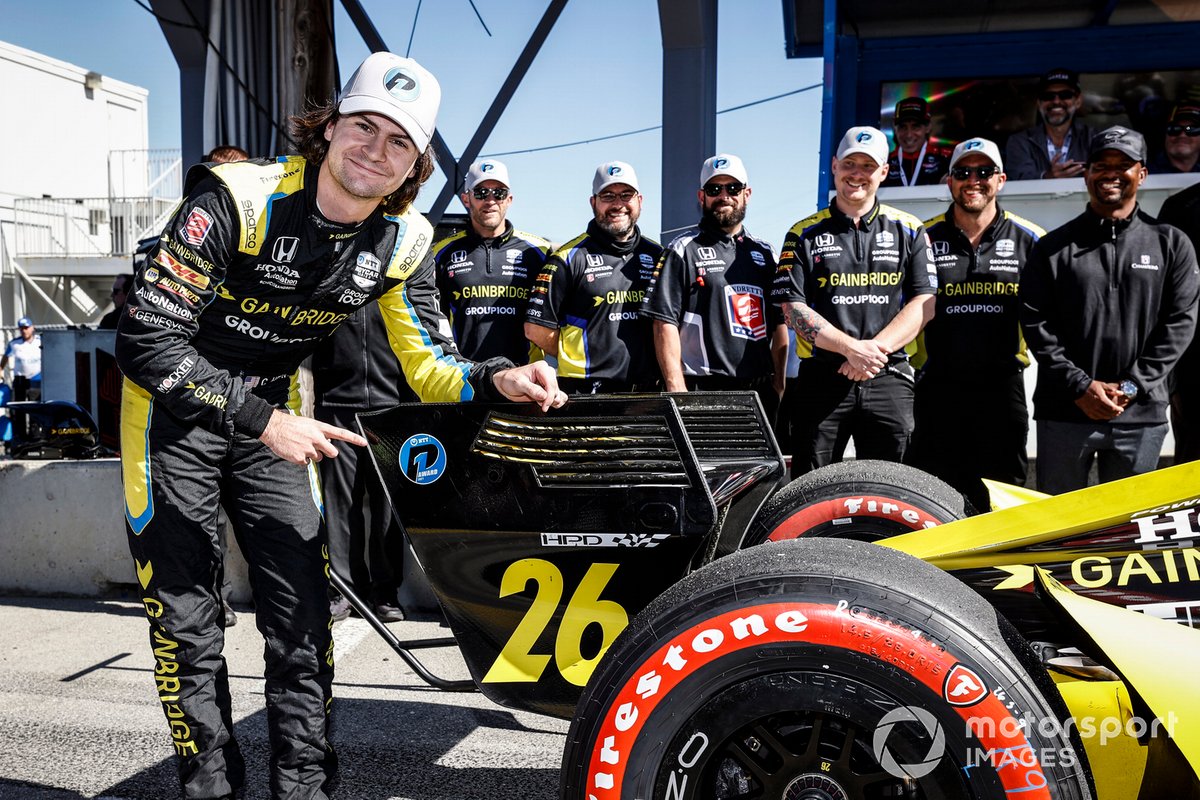 Ganado de la pole position Colton Herta, Andretti Autosport Honda