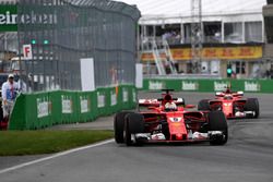 Sebastian Vettel, Ferrari SF70H and Kimi Raikkonen, Ferrari SF70H