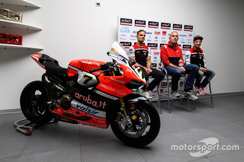 Chaz Davies, Ducati Team; Ernesto Marinelli, Ducati, Projektleiter Superbike; Marco Melandri, Ducati