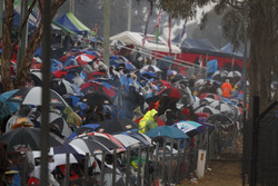 Fans in the rain