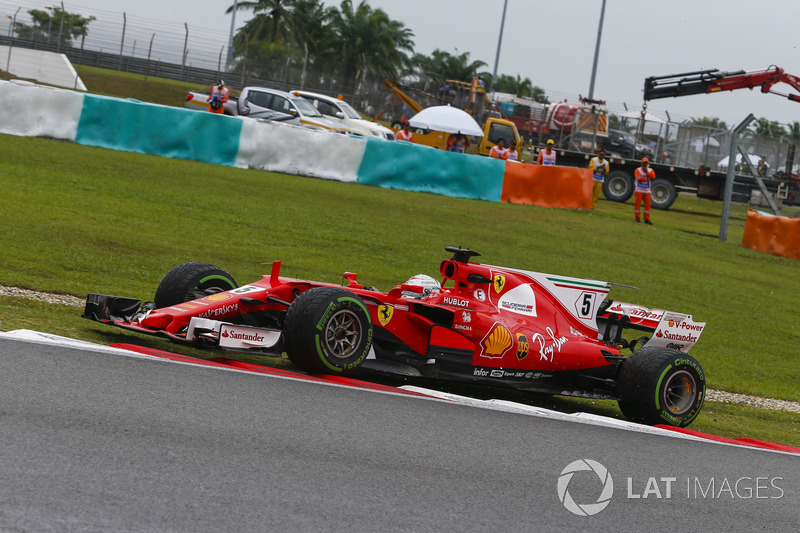 Sebastian Vettel, Ferrari SF70H, va largo