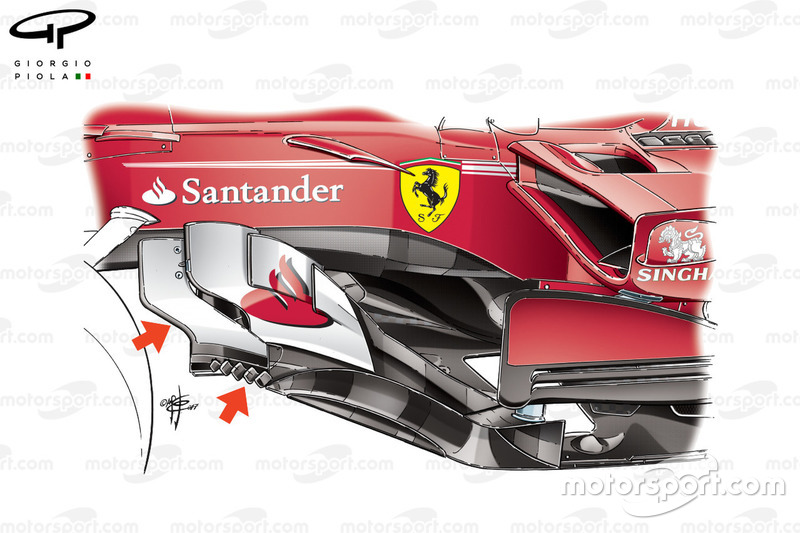 Ferrari SF70H nuovo bargeboard, GP della Malesia