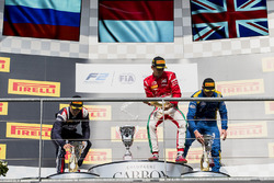 Podium: race winner Charles Leclerc, PREMA Powerteam, second place Artem Markelov, RUSSIAN TIME, thi