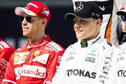 Sebastian Vettel, Ferrari and Valtteri Bottas, Mercedes AMG