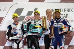 Podium: Race winner Joan Mir, Leopard Racing; second place John McPhee, British Talent Team; third p