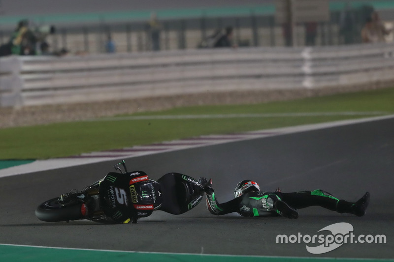 Crash, Johann Zarco, Monster Yamaha Tech 3