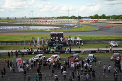 Podium: Race winner Norbert Michelisz, M1RA, Honda Civic TCR, second place Dusan Borkovic, GE-Force, Alfa Romeo Giulietta TCR, third place Attila Tassi, M1RA, Honda Civic TCR