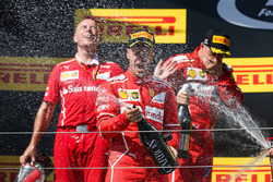Podium: race winner Sebastian Vettel, Ferrari