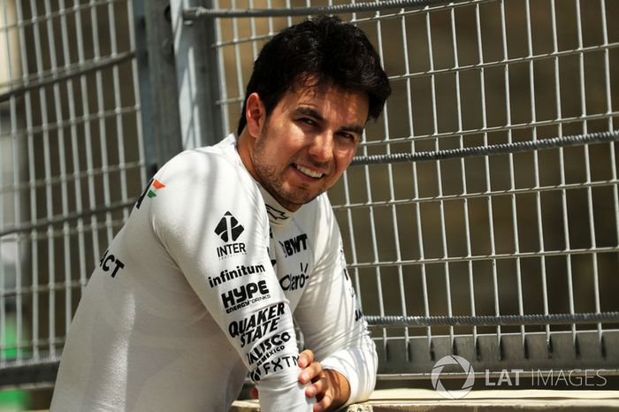 Sergio Pérez, Sahara Force India después del choque en la PL1
