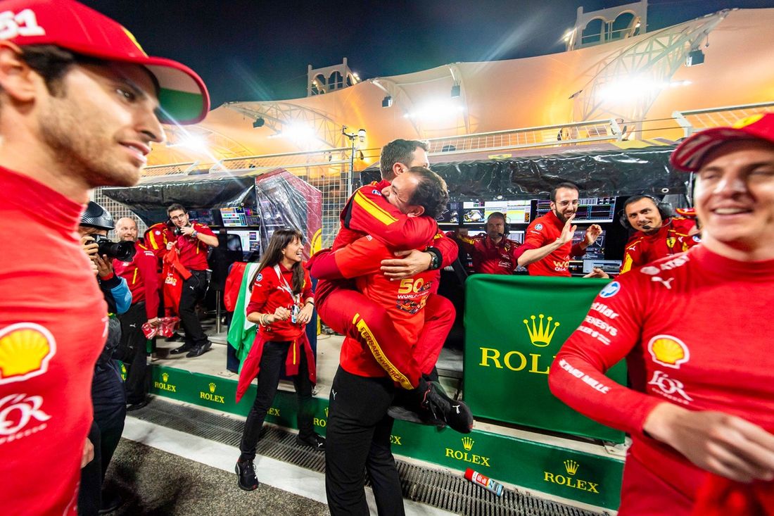 Celebración de los miembros del equipo Ferrari AF Corse