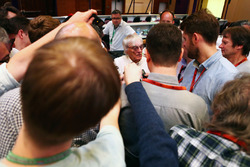 Bernie Ecclestone, with the media