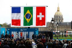 Podium : le vainqueur Lucas di Grassi, ABT Schaeffler Audi Sport, le deuxième Jean-Eric Vergne, DS Virgin Racing, et le troisième Sébastien Buemi, Renault e.Dams