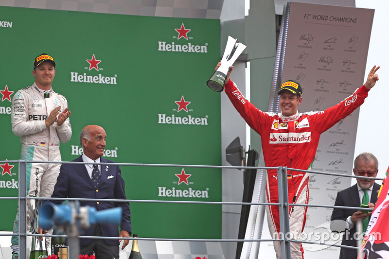 Podio: Sebastian Vettel, Scuderia Ferrari