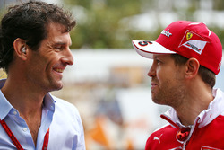 Mark Webber, Porsche Team WEC Driver and Sebastian Vettel, Ferrari