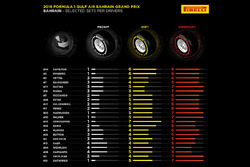 Gli pneumatici Pirelli scelti dai piloti per il Bahrain GP