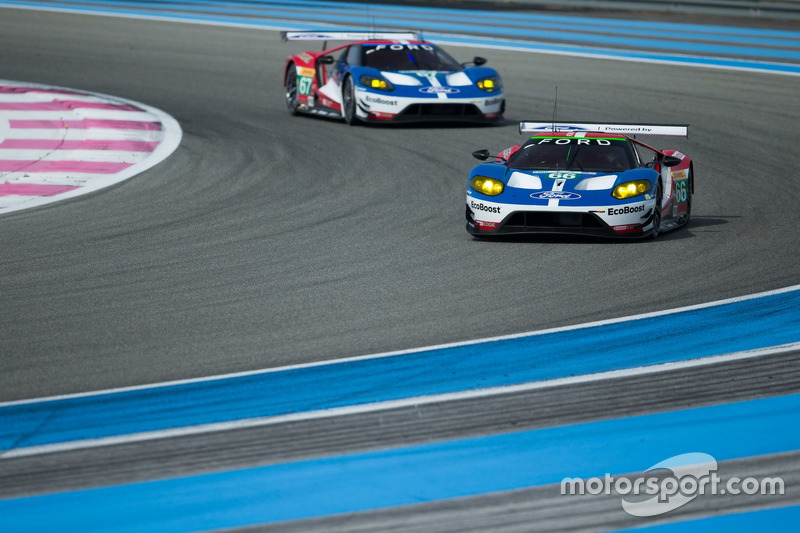 #66 Ford Chip Ganassi Racing Team UK Ford GT: Billy Johnson, Stefan Mücke, Olivier Pla and #67 Ford 