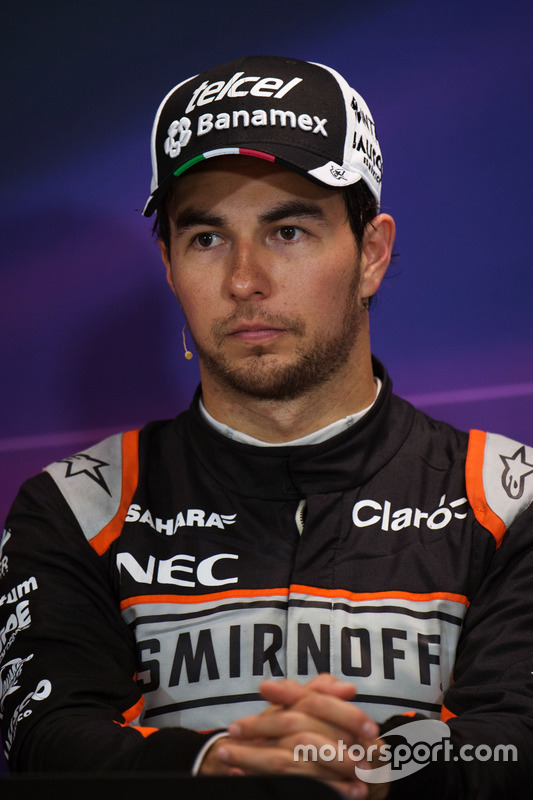 Sergio Perez, Sahara Force India F1 en la Conferencia de prensa FIA