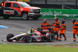 Sébastien Bourdais, KV Racing Technology Chevrolet, nach Crash