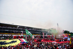 The podium (L to R): second place Lewis Hamilton, Mercedes AMG F1; Race winner Nico Rosberg, Mercedes AMG F1; third place Sebastian Vettel, Ferrari