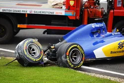 Marcus Ericsson, Sauber C35 crashed in the third practice session