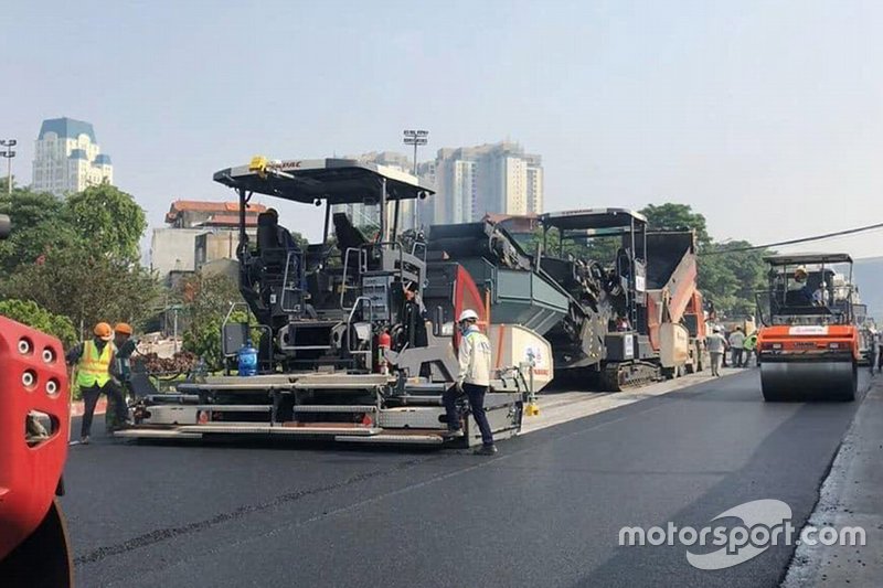 Bauarbeiten am Stadtkurs in Hanoi