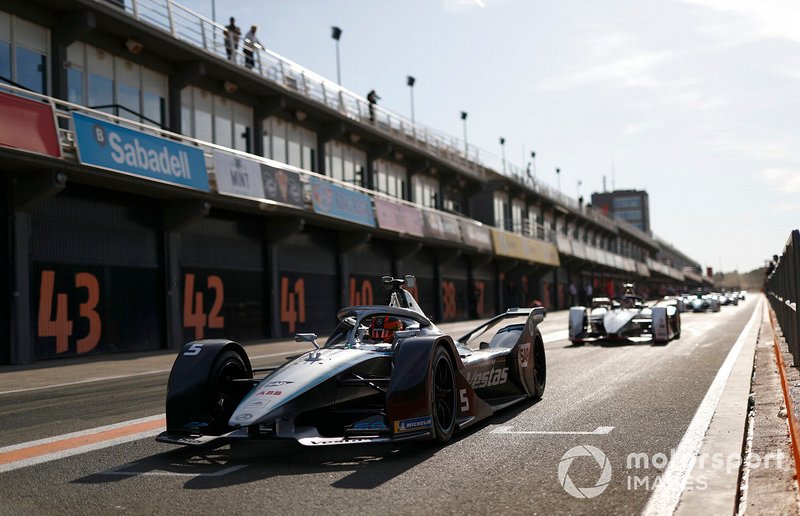Stoffel Vandoorne, Mercedes Benz EQ Formula, EQ Silver Arrow 01 exits the pit lane