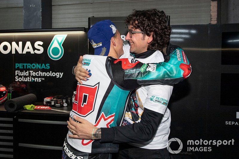 Second place Fabio Quartararo, Petronas Yamaha SRT celebrates with his team